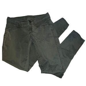 Maurices Womens Olive Skinny Jeans Size 1/2 Mid Rise Coin Pockets Casual Summer 